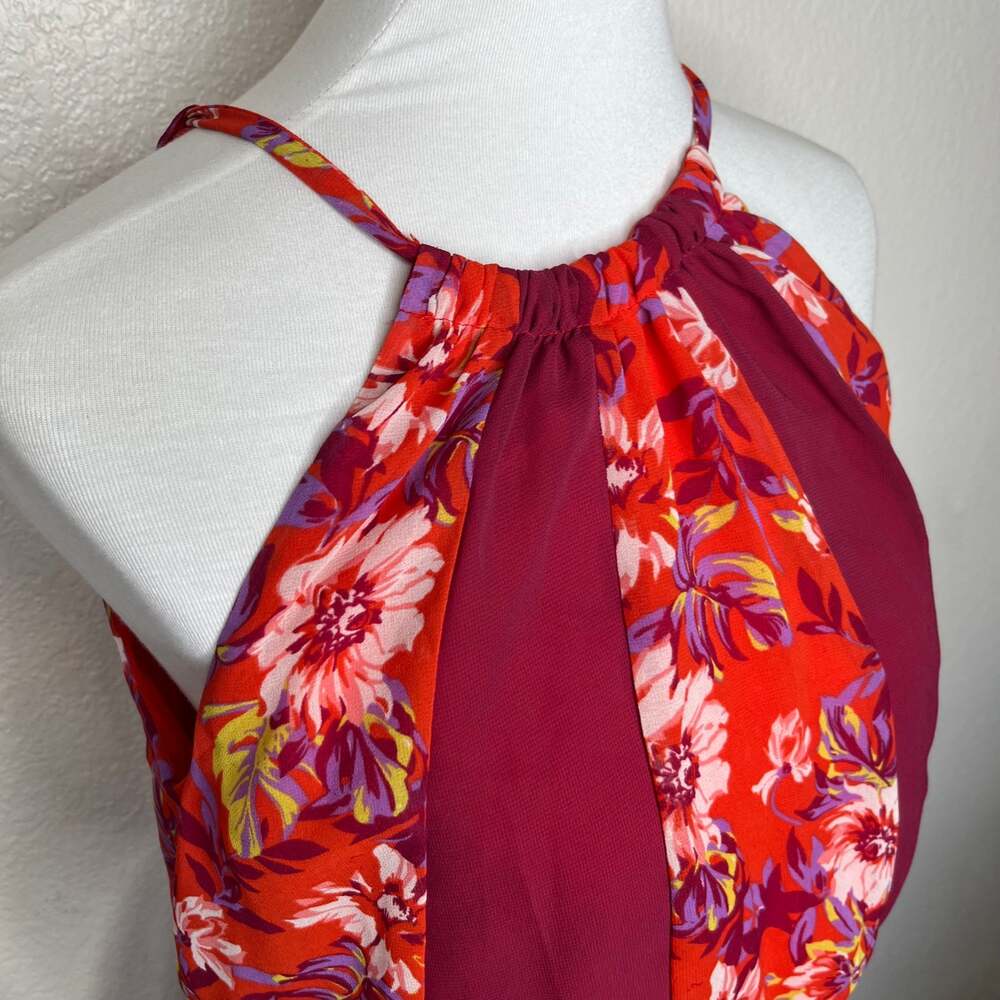 ModCloth Floral Halter Neckline Maxi Chiffon Dress - Picture 9 of 10